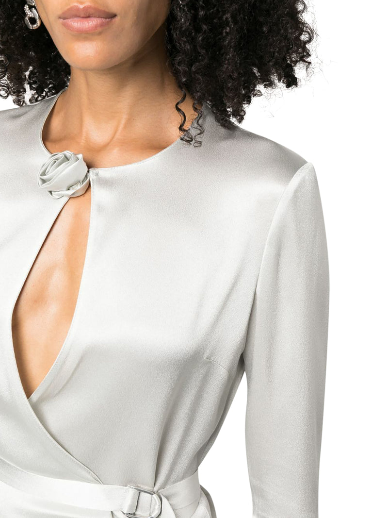 cout-out detail satin-finish blouse