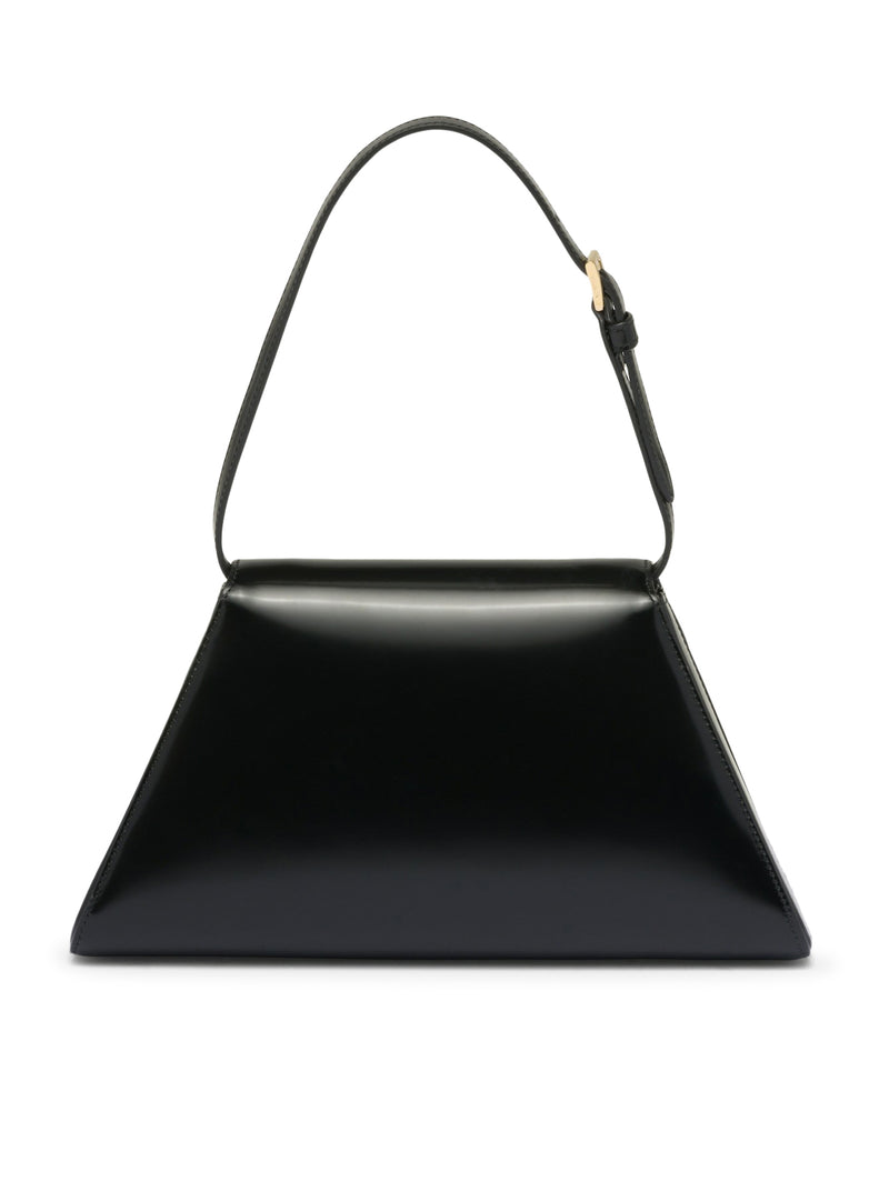 Medium handbag in brushed leather