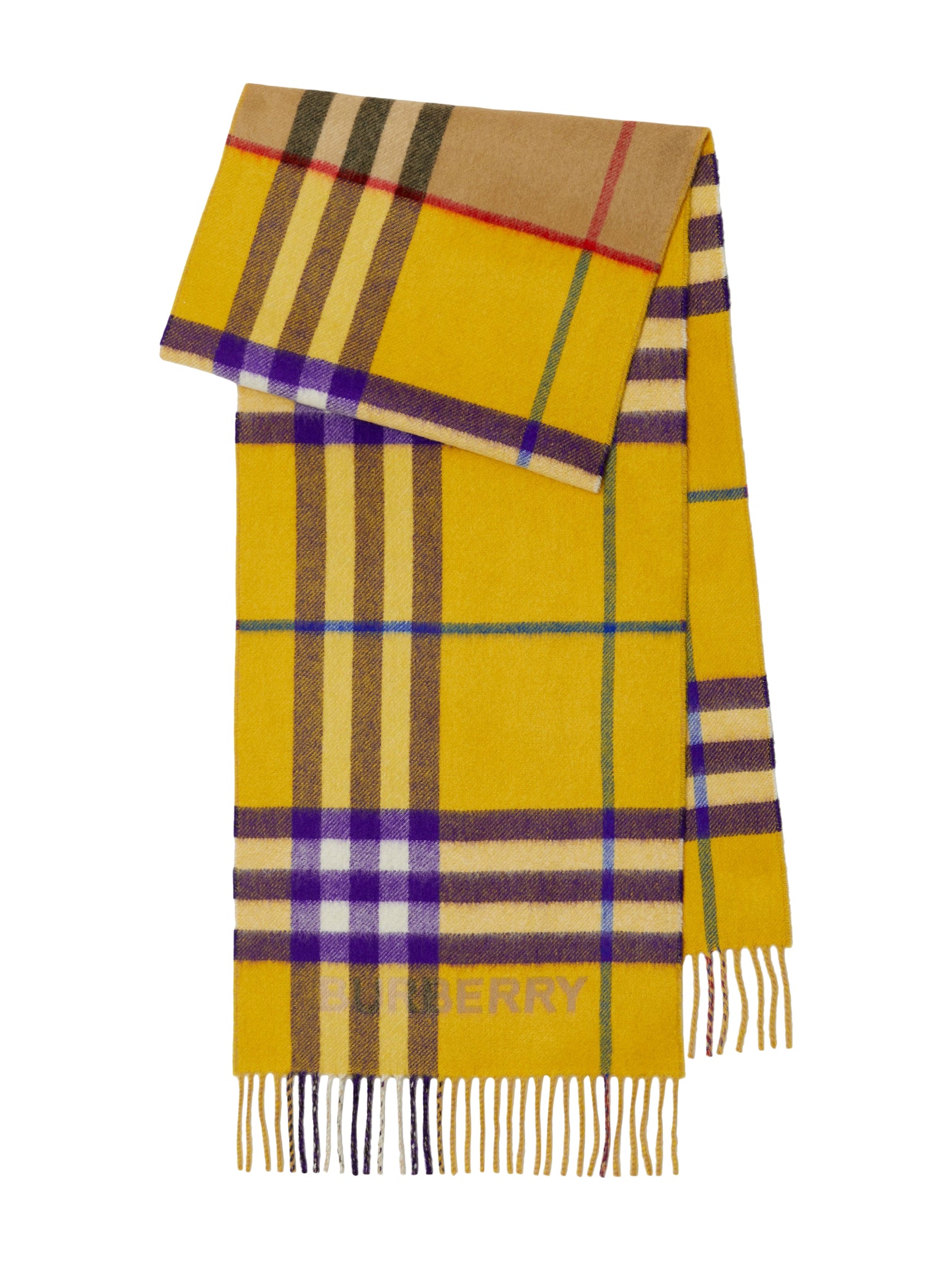 Cashmere scarf with contrasting Check motifs
