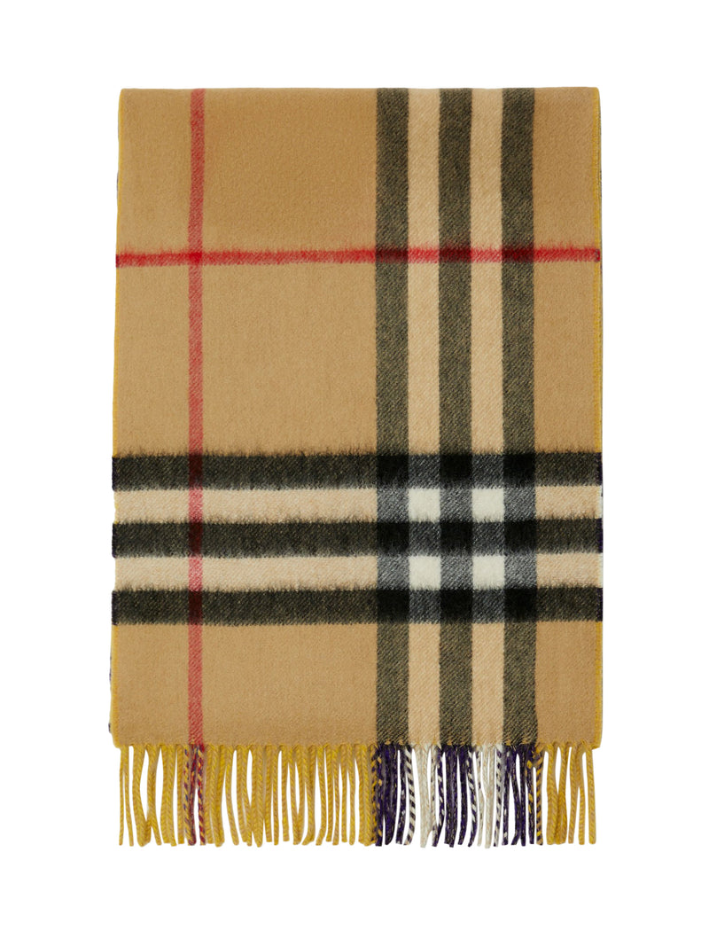 Cashmere scarf with contrasting Check motifs