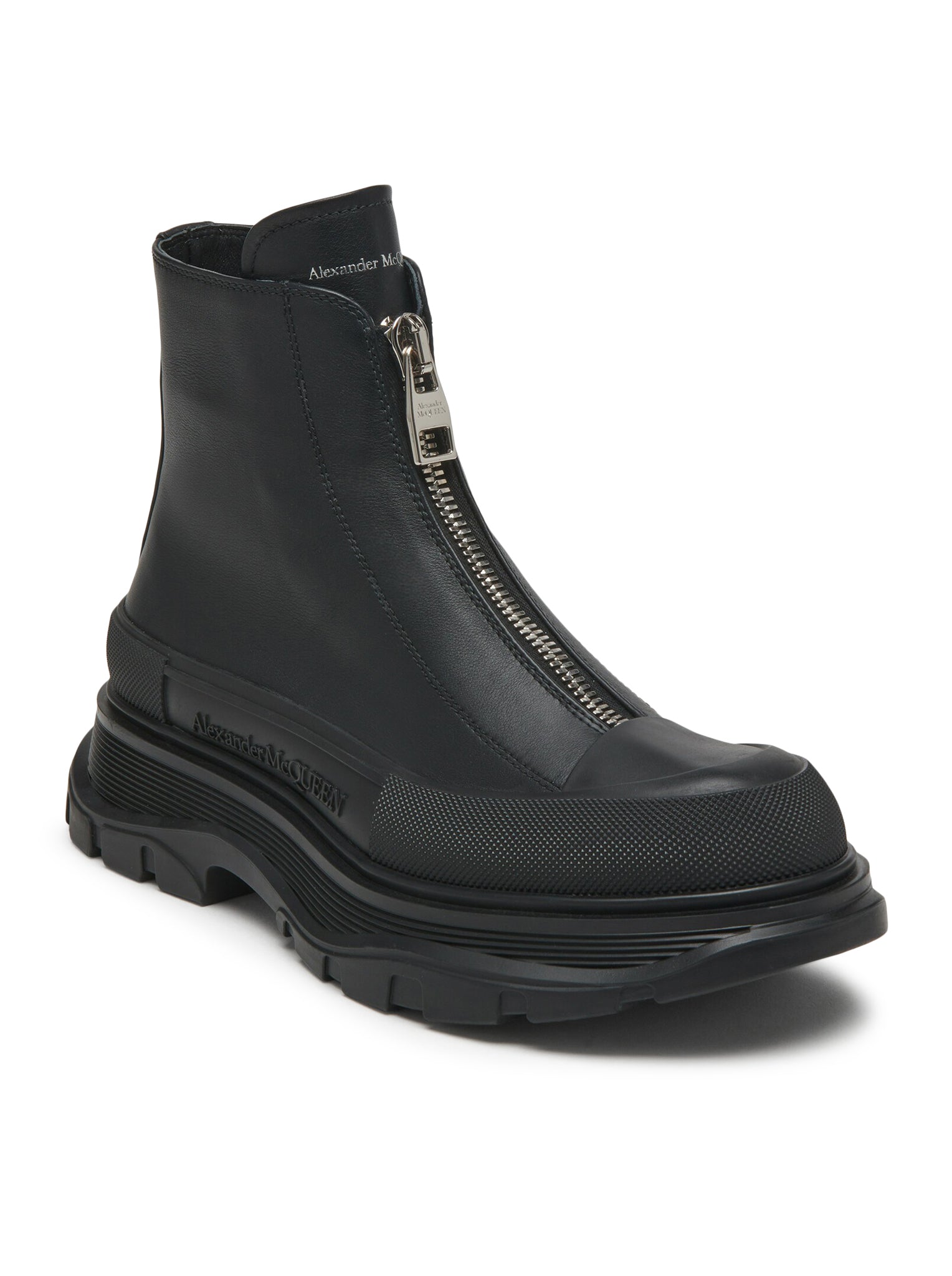 Zip Tread Slick Ankle Boots for Women in Black