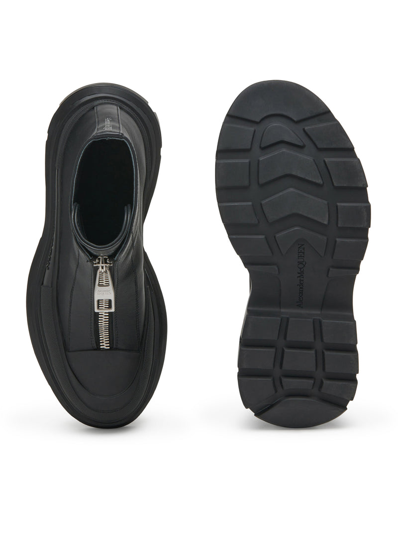 Zip Tread Slick Ankle Boots for Women in Black