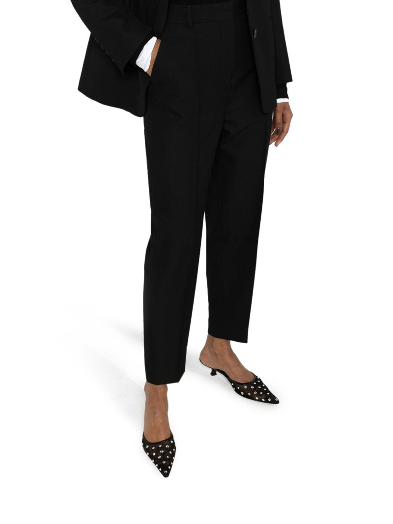 High-waisted tailored trousers