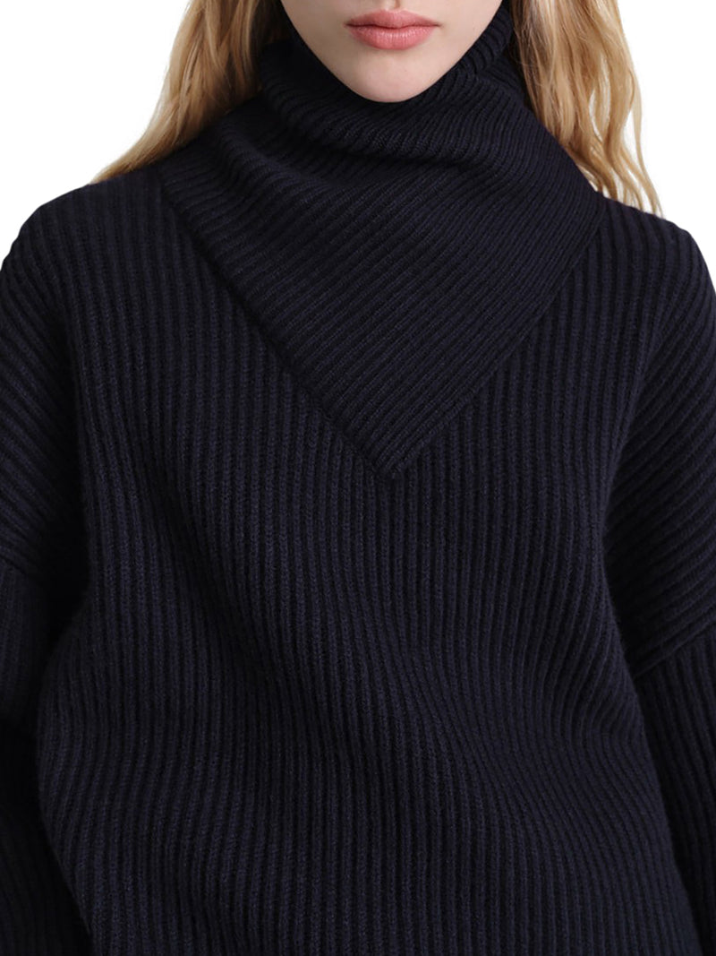 WRAPPED-NECK KNIT
