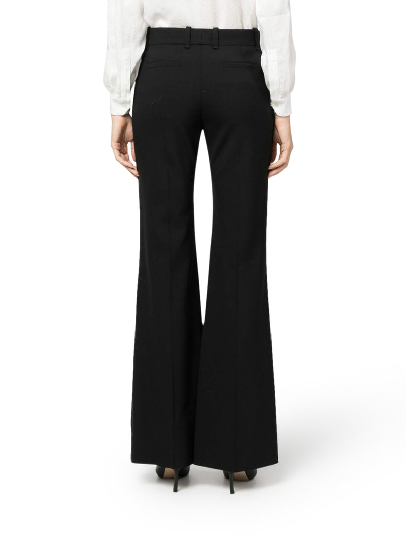 Low-waisted flared trousers