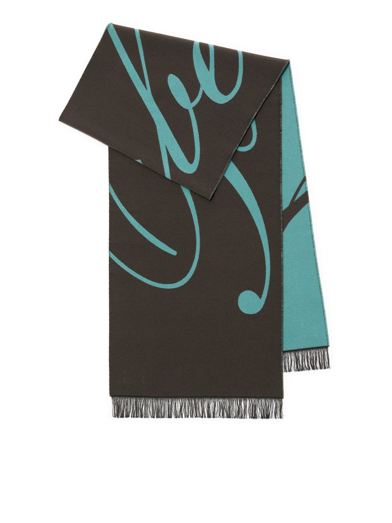 Wool and silk scarf with logo