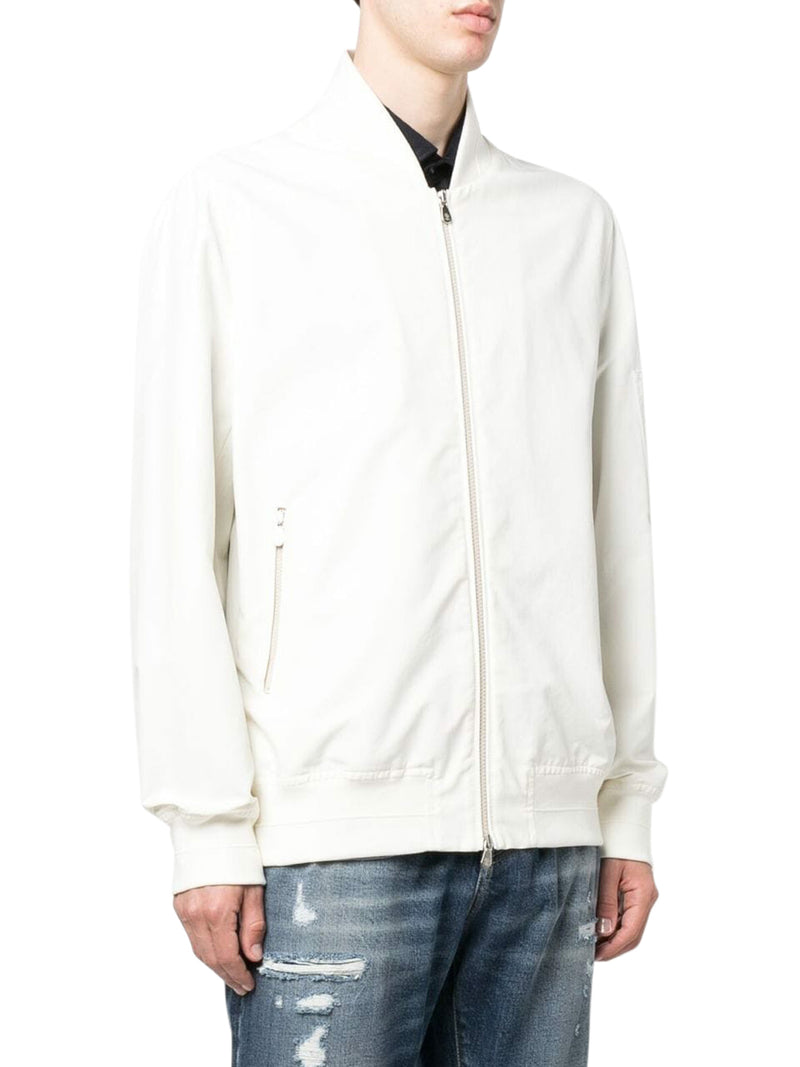 zip-fastening cotton bomber jacket