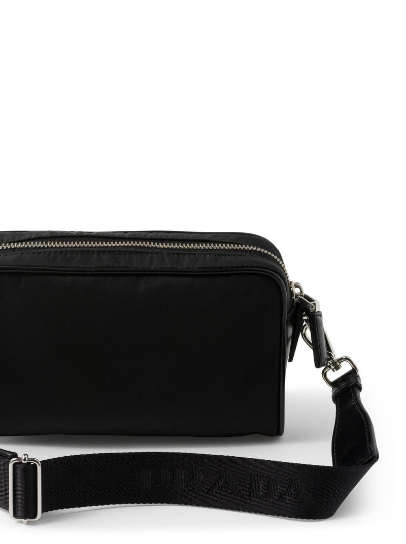 Shoulder bag in Re-Nylon and brushed leather