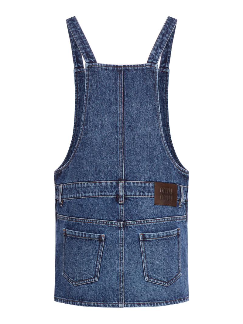 Denim dungarees mini dress