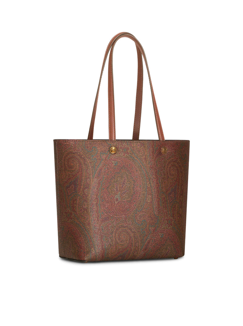 Paisley shopping bag in coated canvas