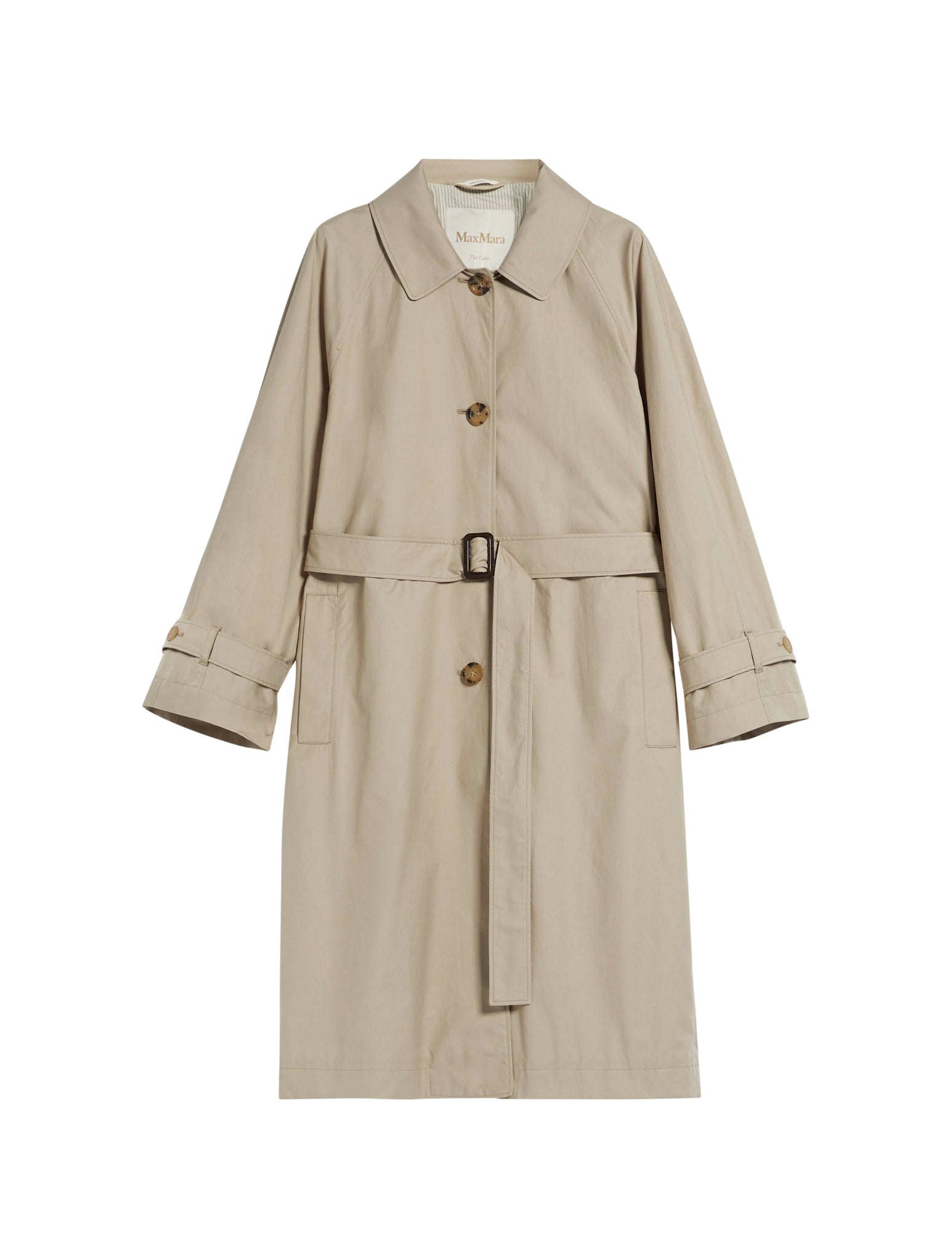 Single-breasted trench coat in water-repellent twill