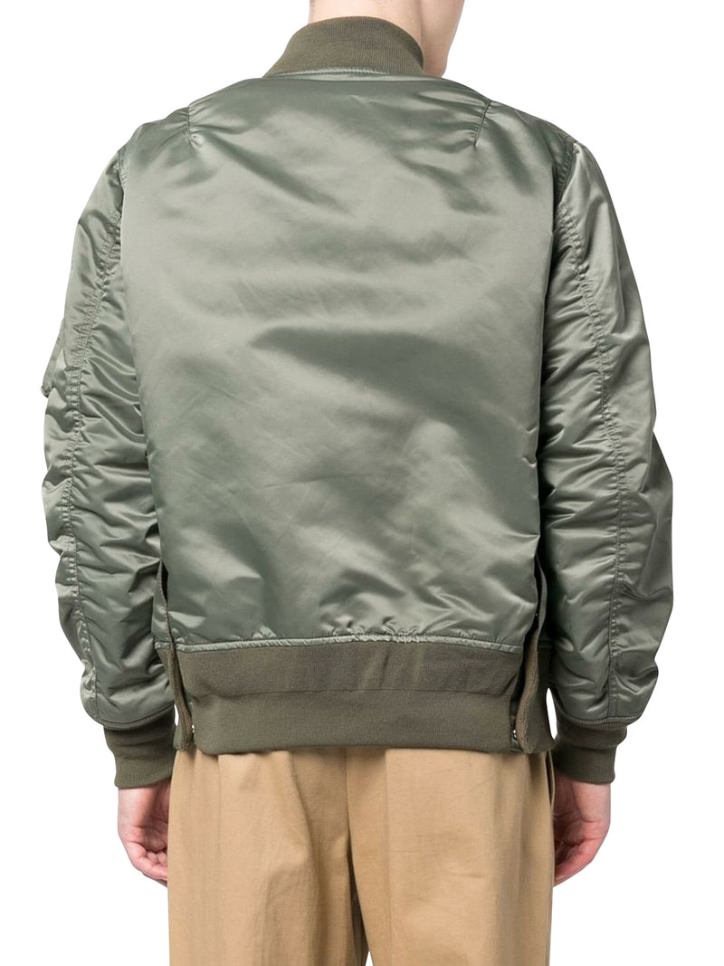 Bomber jacket with baseball style collar