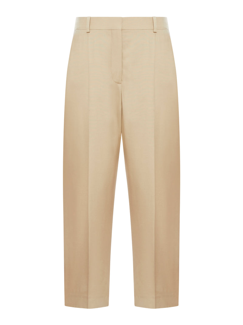 pleated tailored trousers