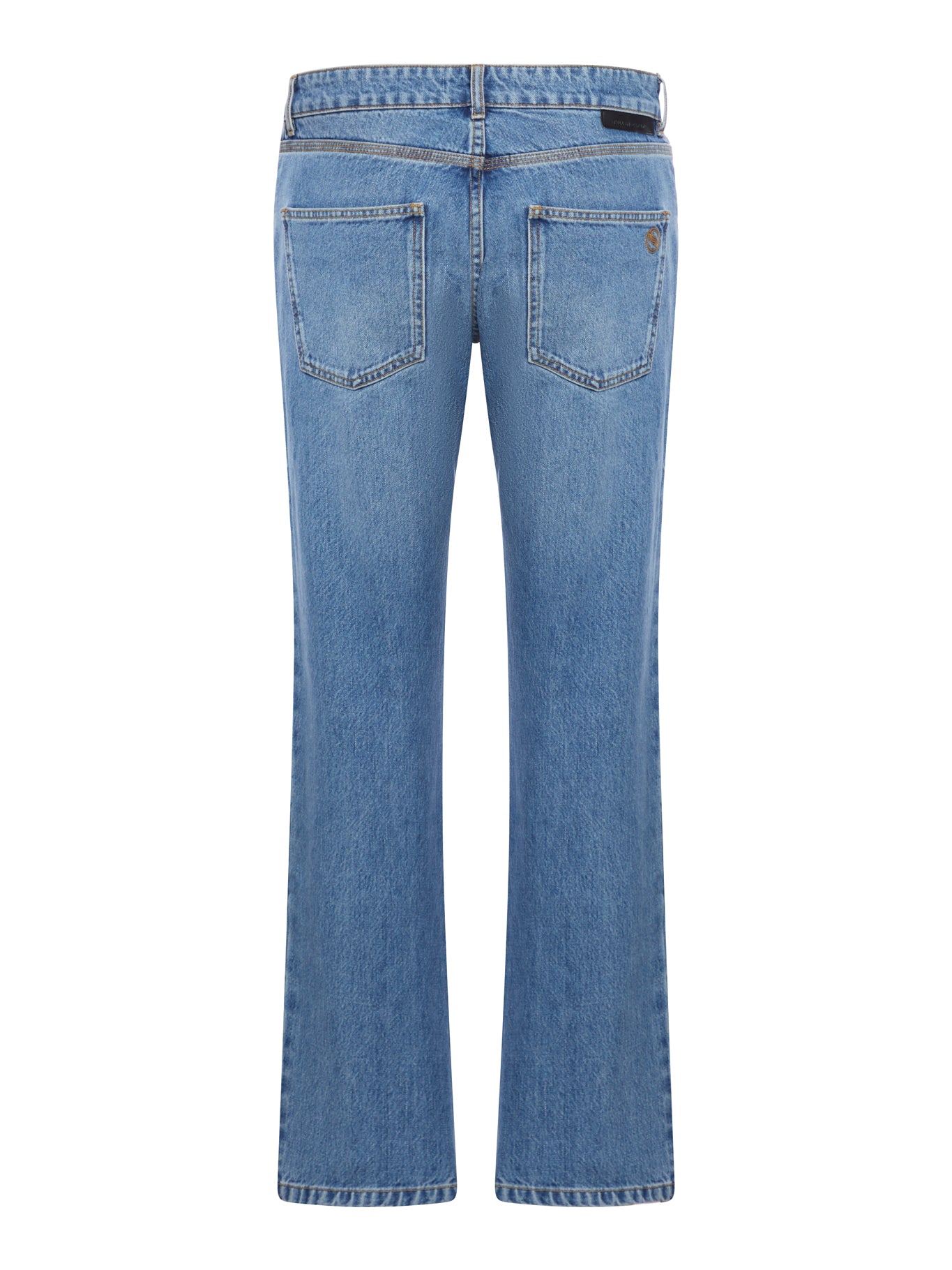 Falabella light wash cropped jeans with chain