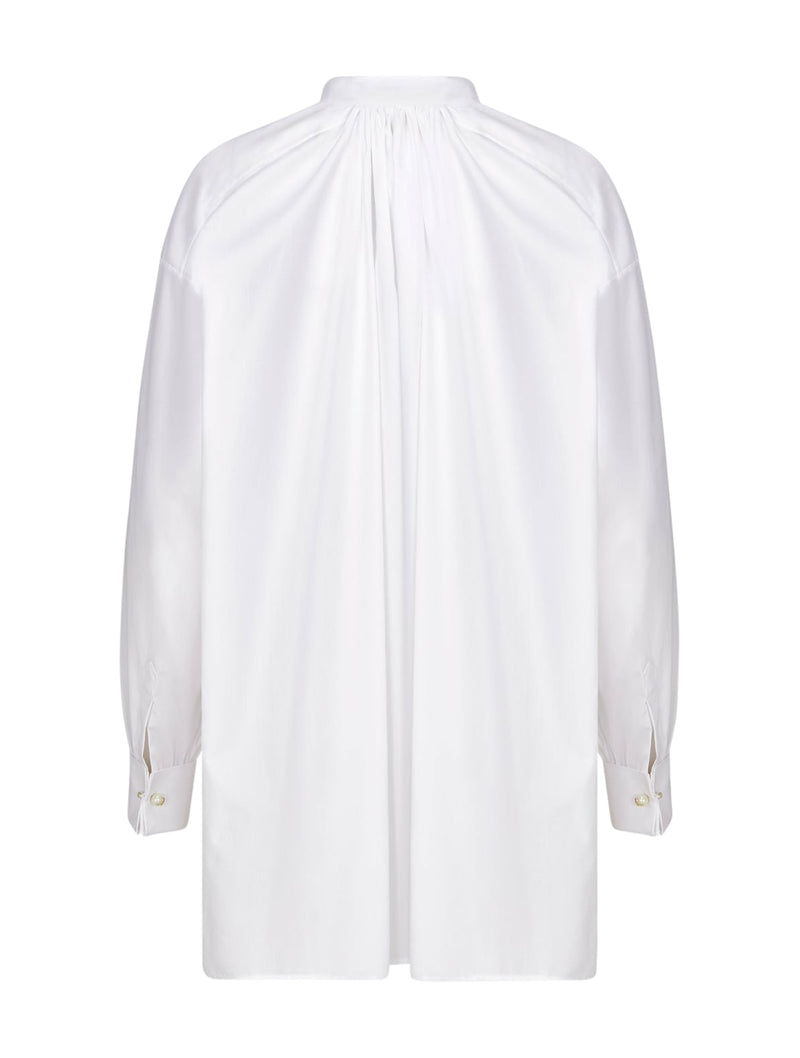 BLOUSE IN white cotton poplin