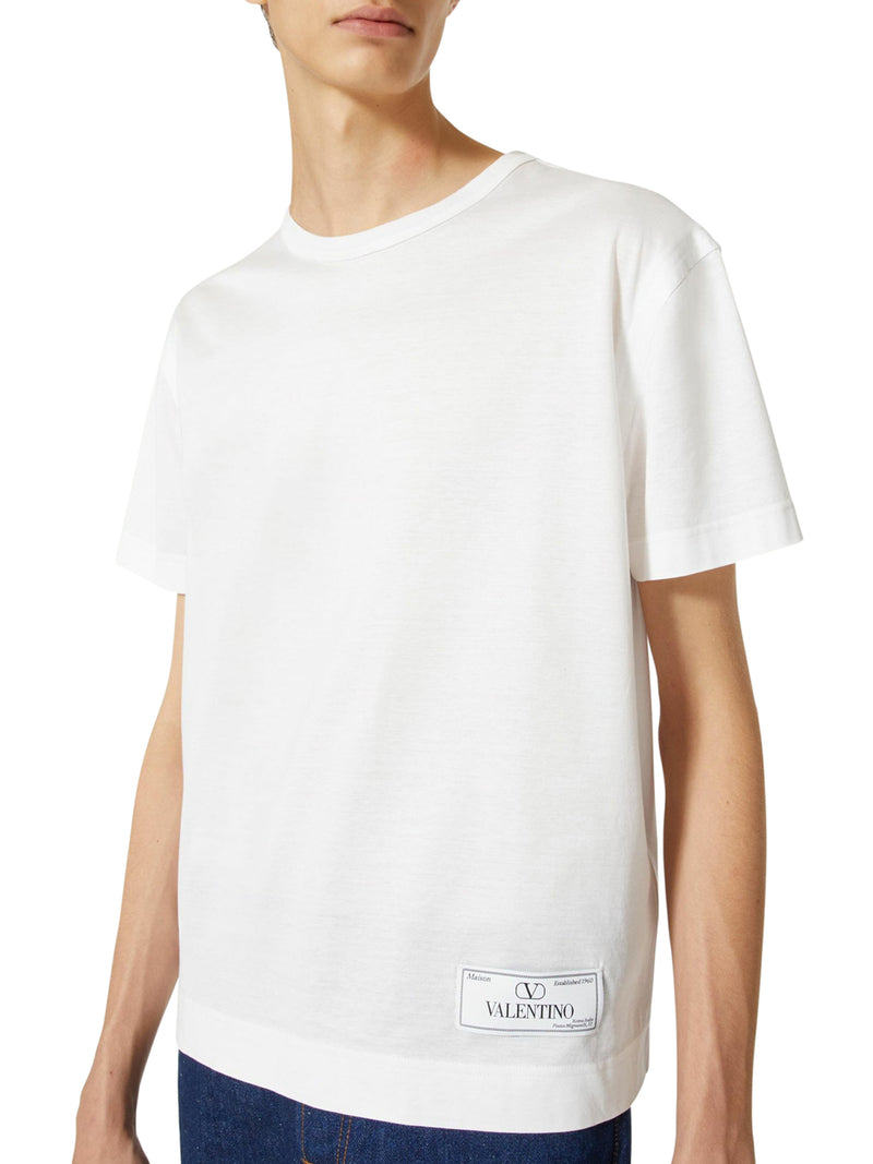 COTTON T-SHIRT WITH TAILORED MAISON VALENTINO LABEL