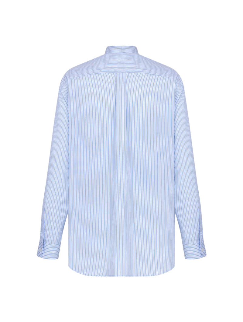 SHIRT Striped blue cotton poplin
