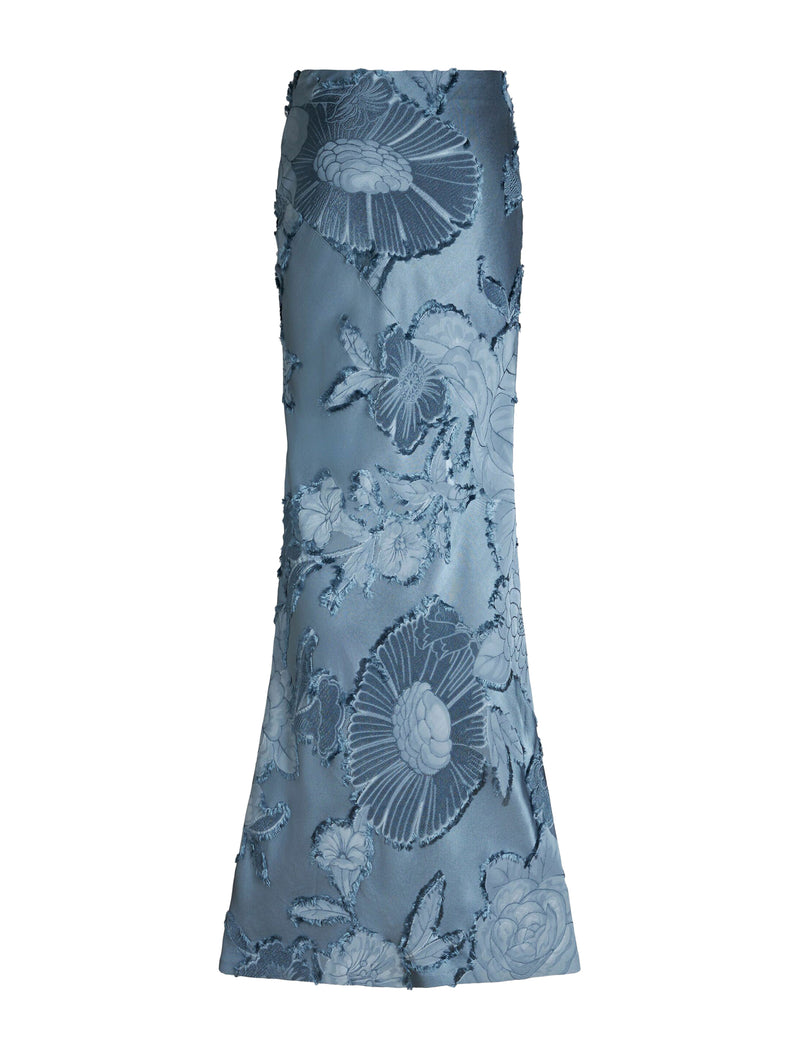 Long jacquard floral skirt