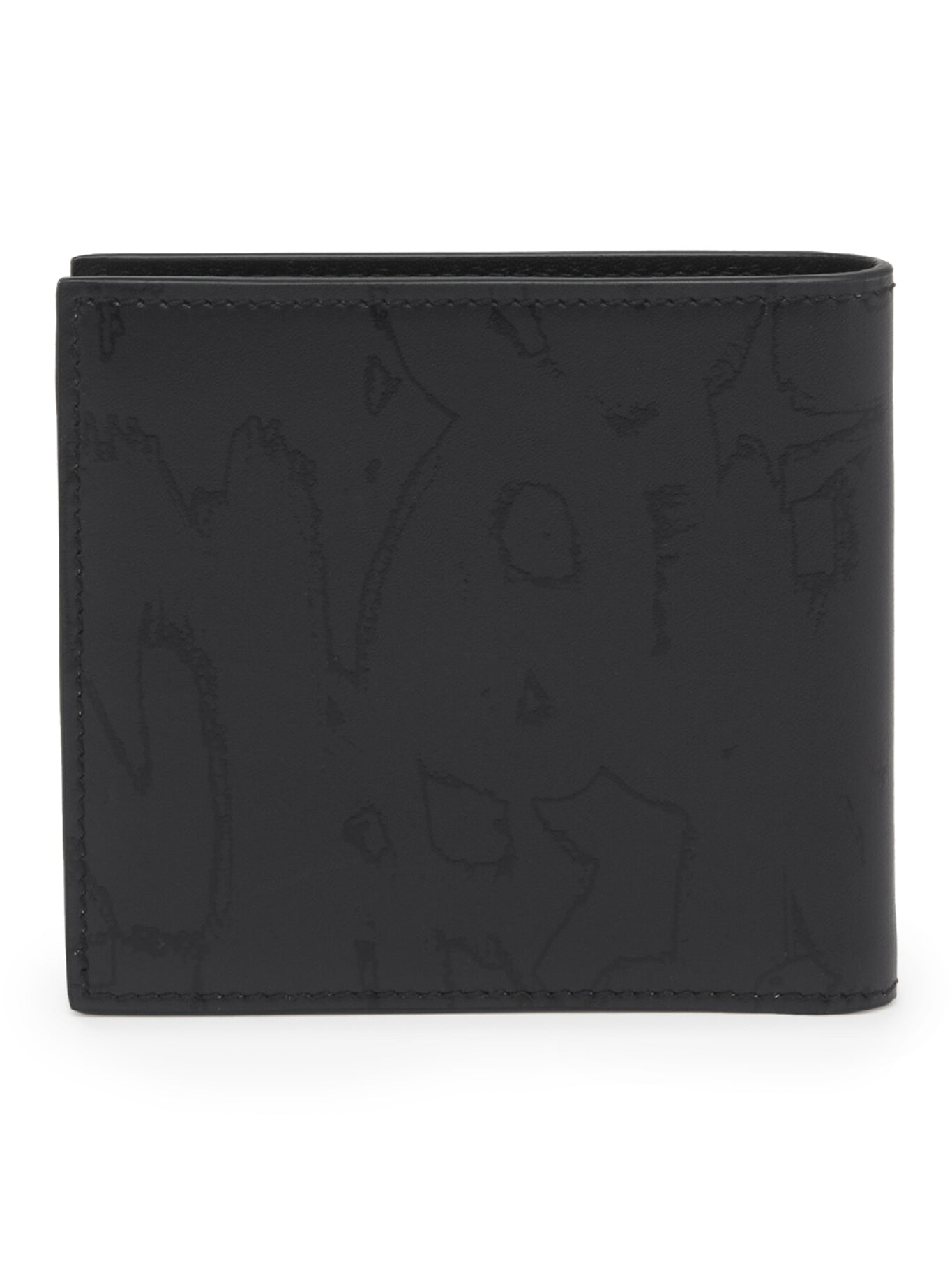 Men`s McQueen Graffiti Billfold Wallet in Black