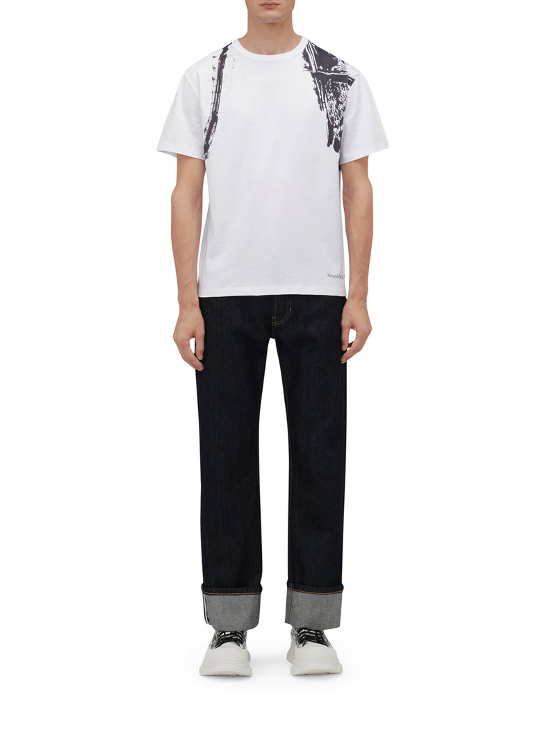 Men`s Fold Harness T-shirt in White/black