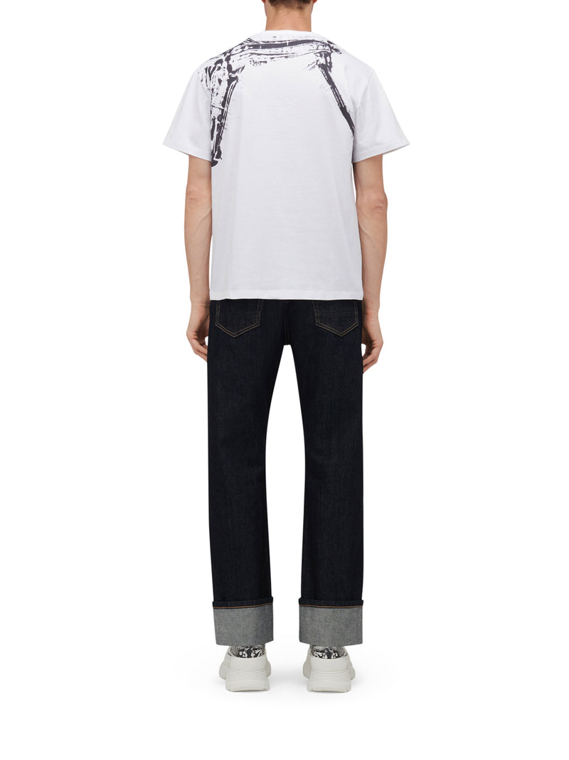 Men`s Fold Harness T-shirt in White/black