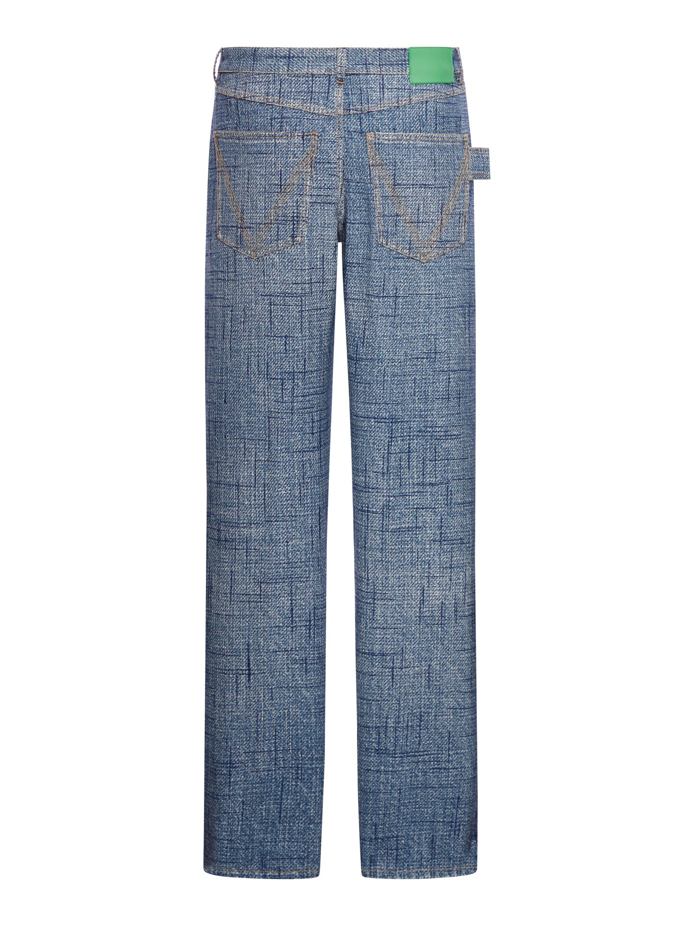 Viscose trousers with denim texture