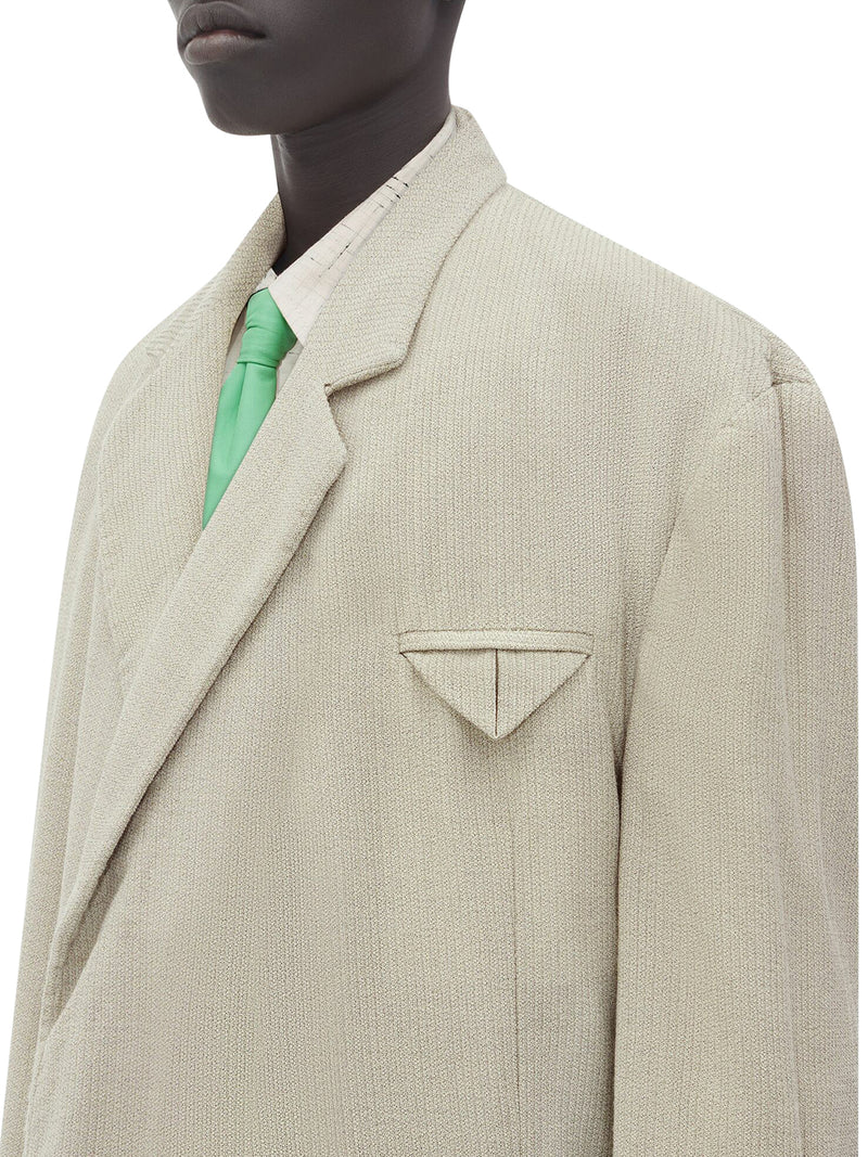 Jacket in mouliné wool and silk
