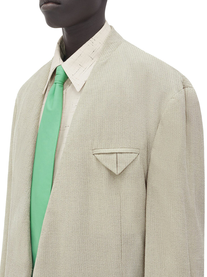 Jacket in mouliné wool and silk