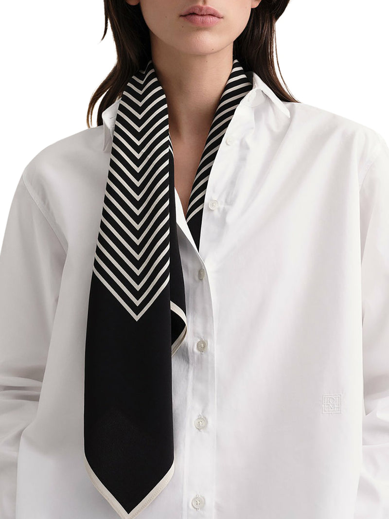 Centered monogram silk scarf