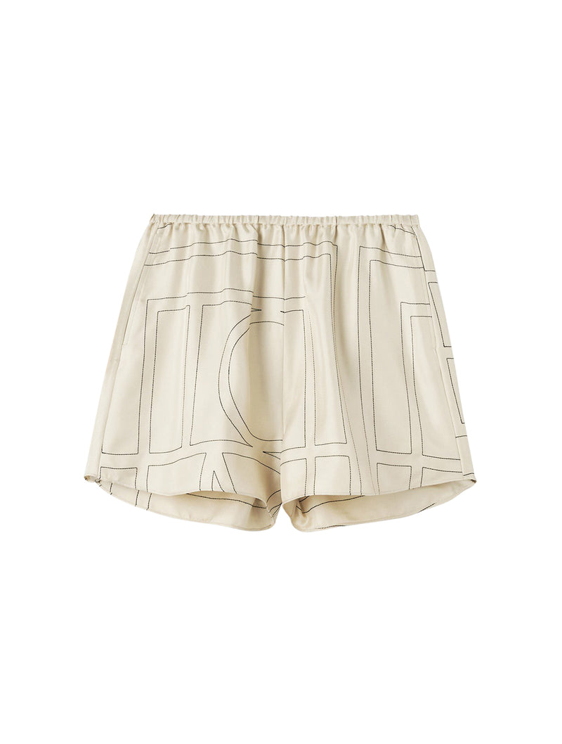 MONOGRAM SILK PJ SHORTS