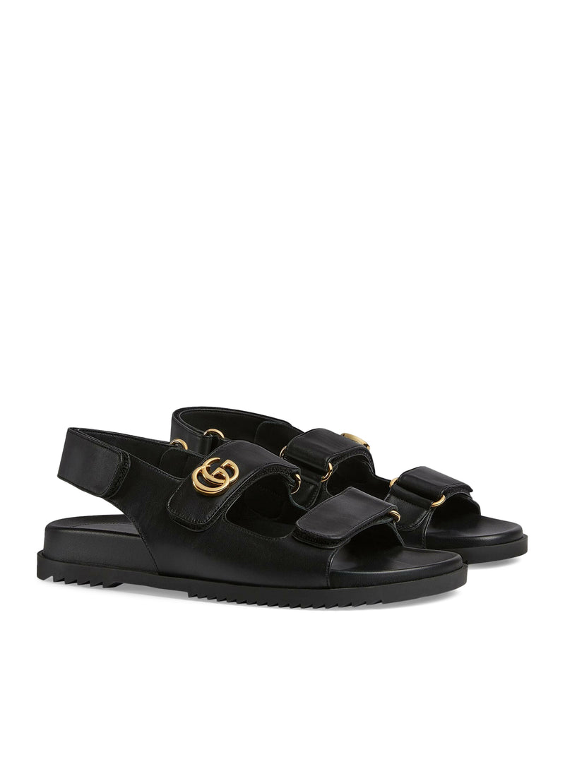 GG leather sandals