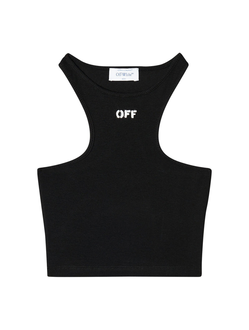 OFF STAMP RIB ROWING TOP