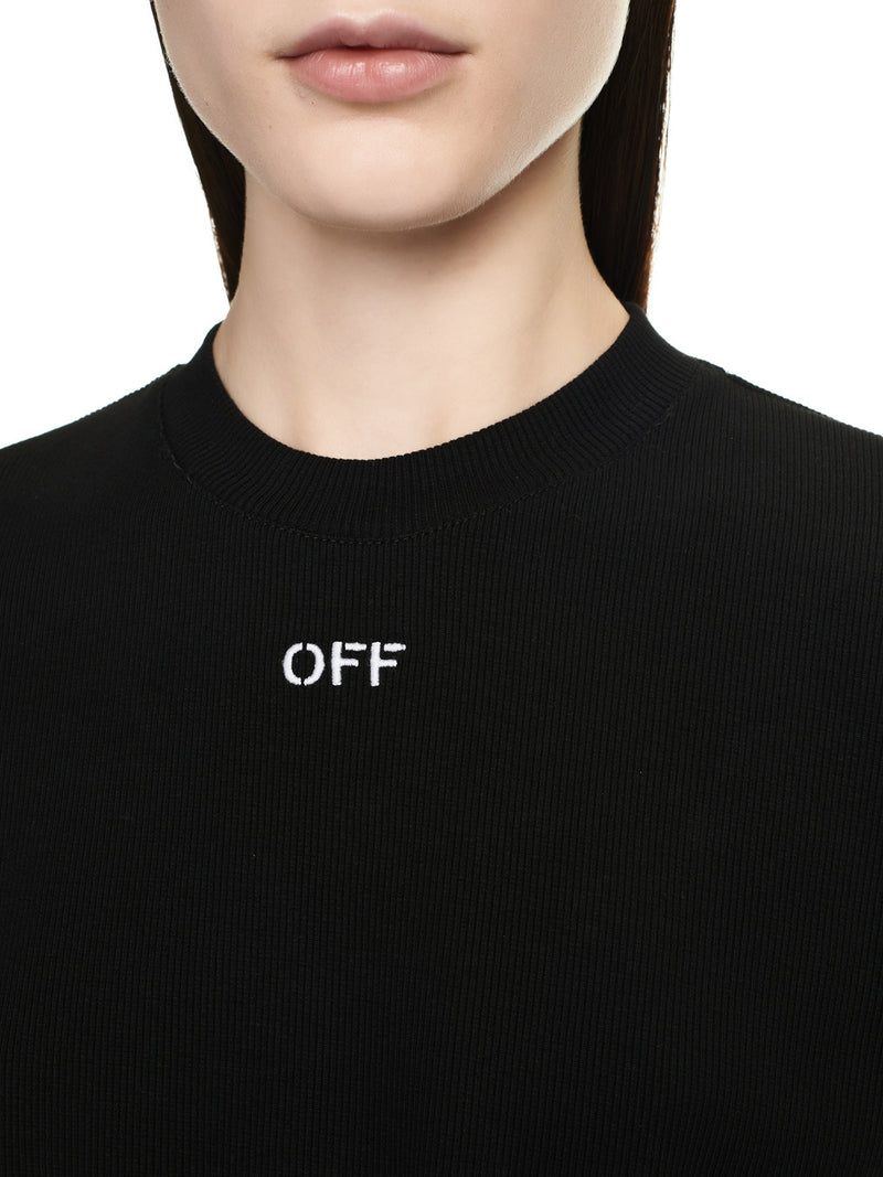 OFF STAMP RIB CROPPED TEE