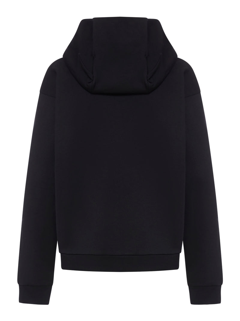 Hooded sweatshirt with applied horns