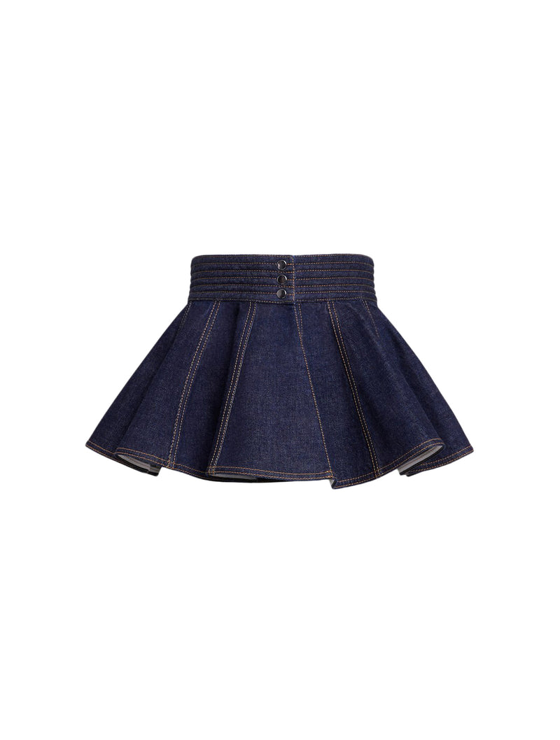 RAW DENIM SKIRT WITH BELT