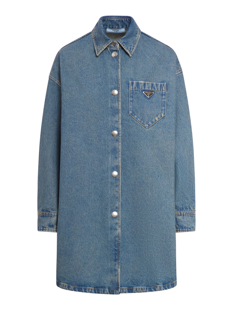 Oversized shirt in organic denim