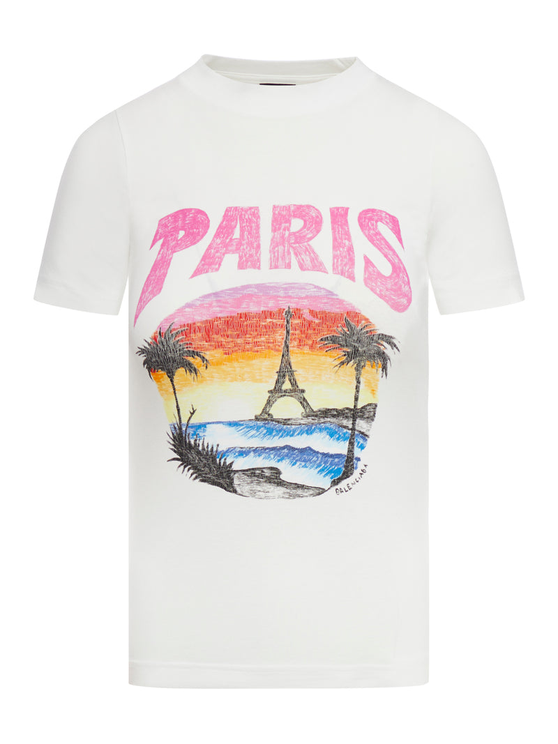 FITTED T-SHIRT PARIS TROPICAL STR JERSEY PEEL