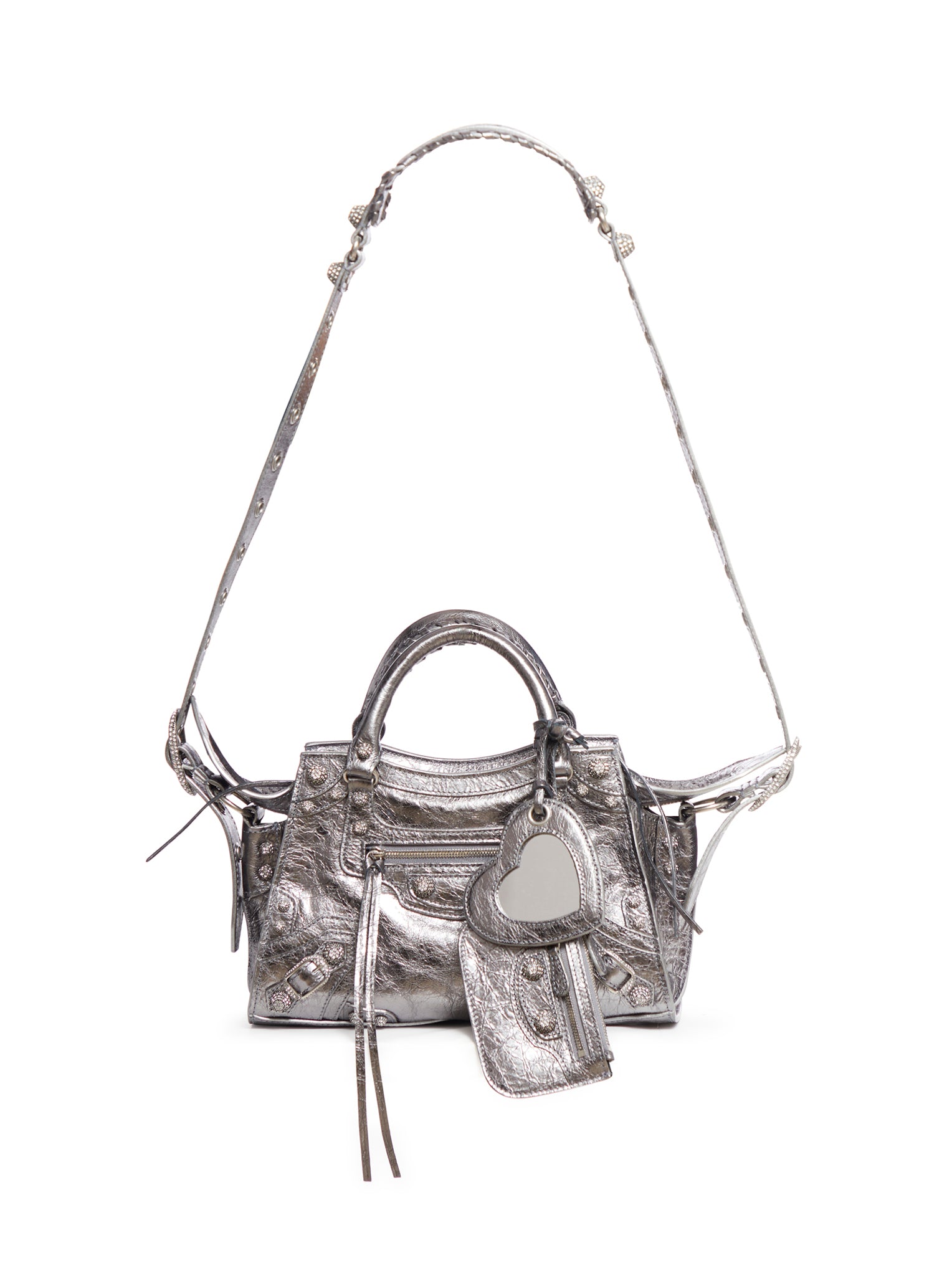NEO CAGOLE XS METALLIC BAG FOR WOMEN IN SILVER