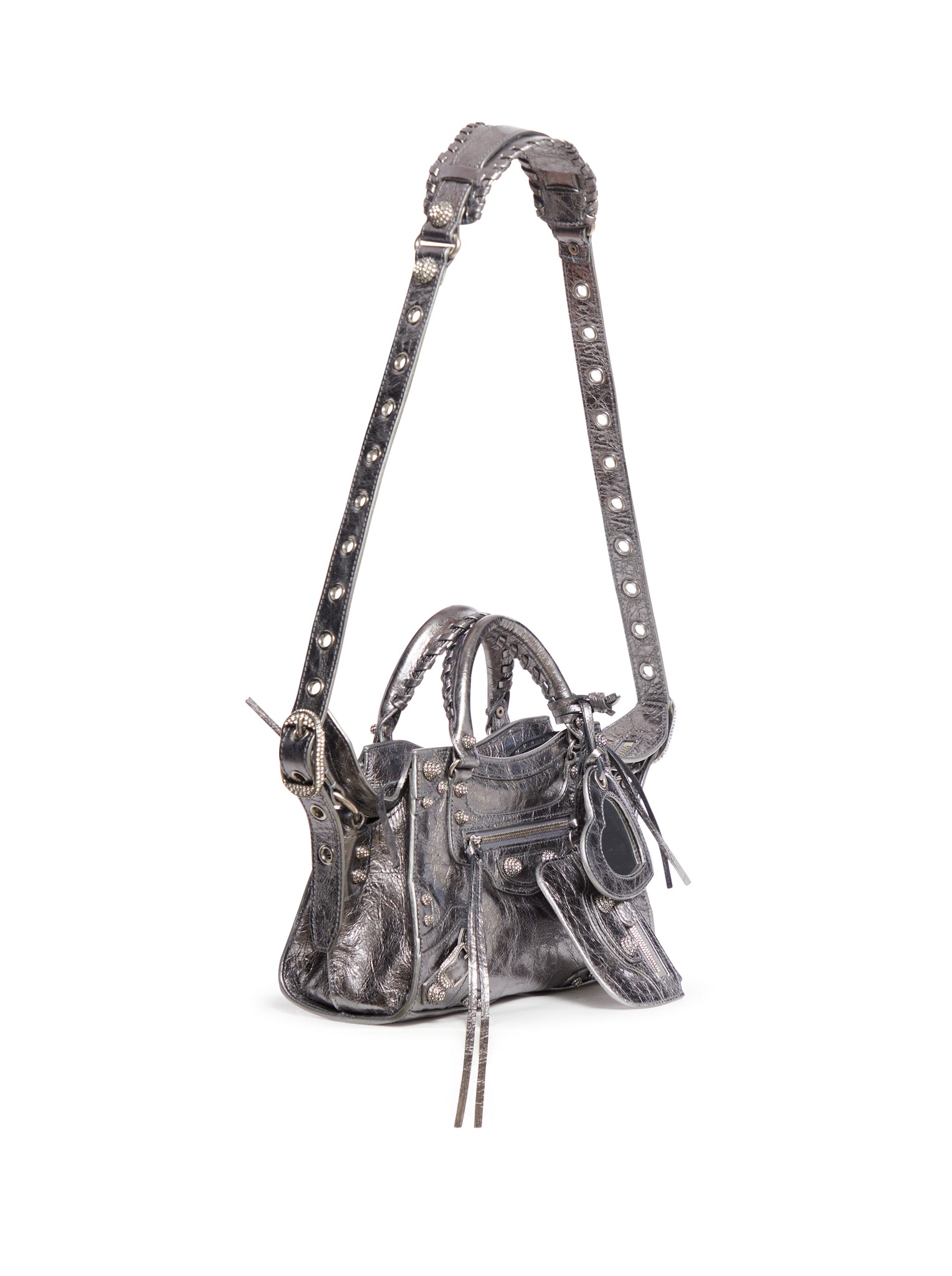 NEO CAGOLE XS METALLIC BAG FOR WOMEN IN SILVER