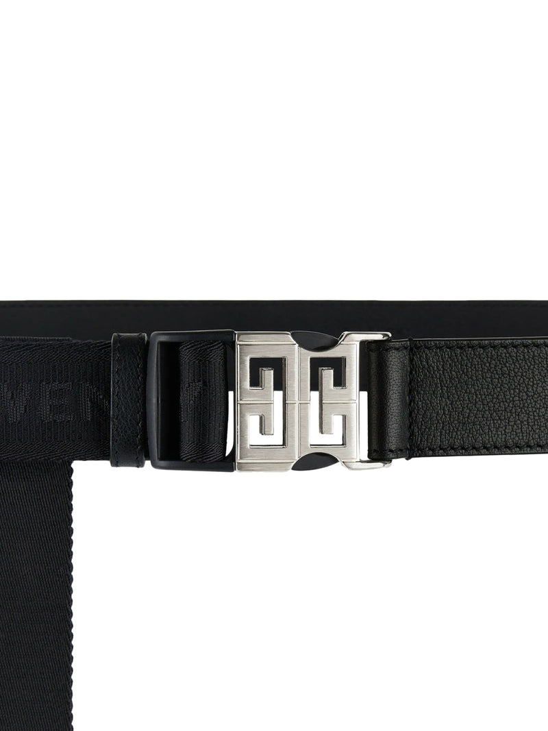 4G Release Buckle belt in leather and webbing