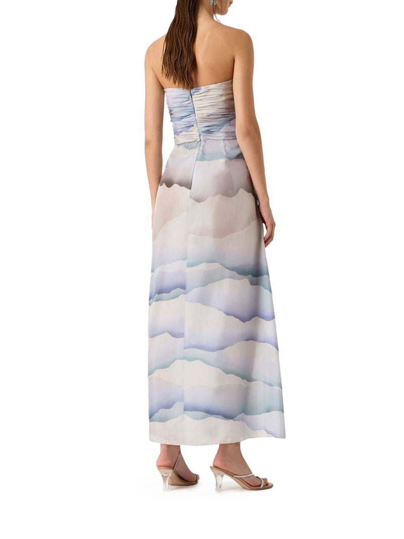 abstract-pattern silk dress