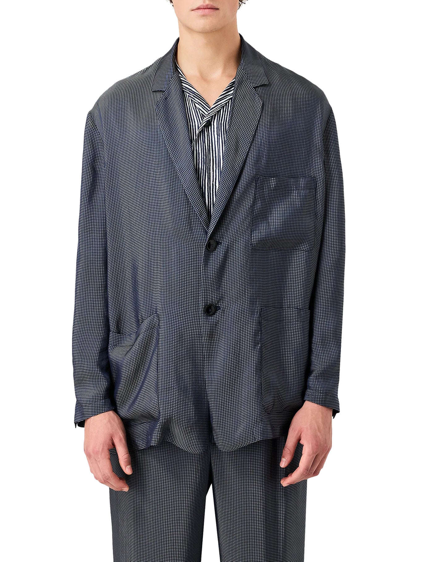 Single-breasted jacket in ASV jacquard viscose blend