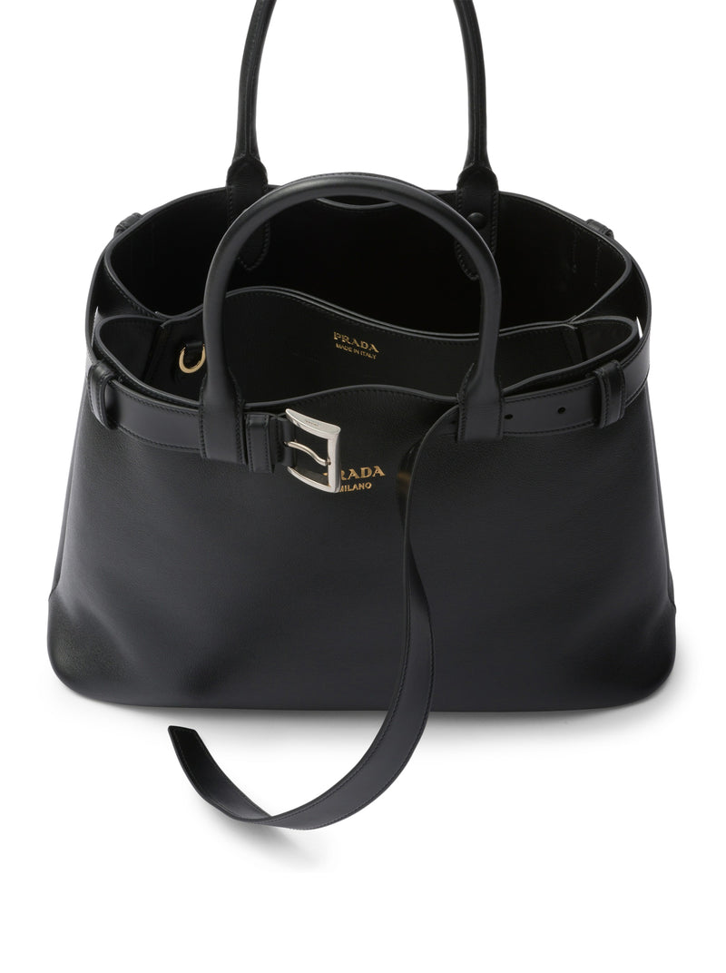 Prada Buckle large leather handbag