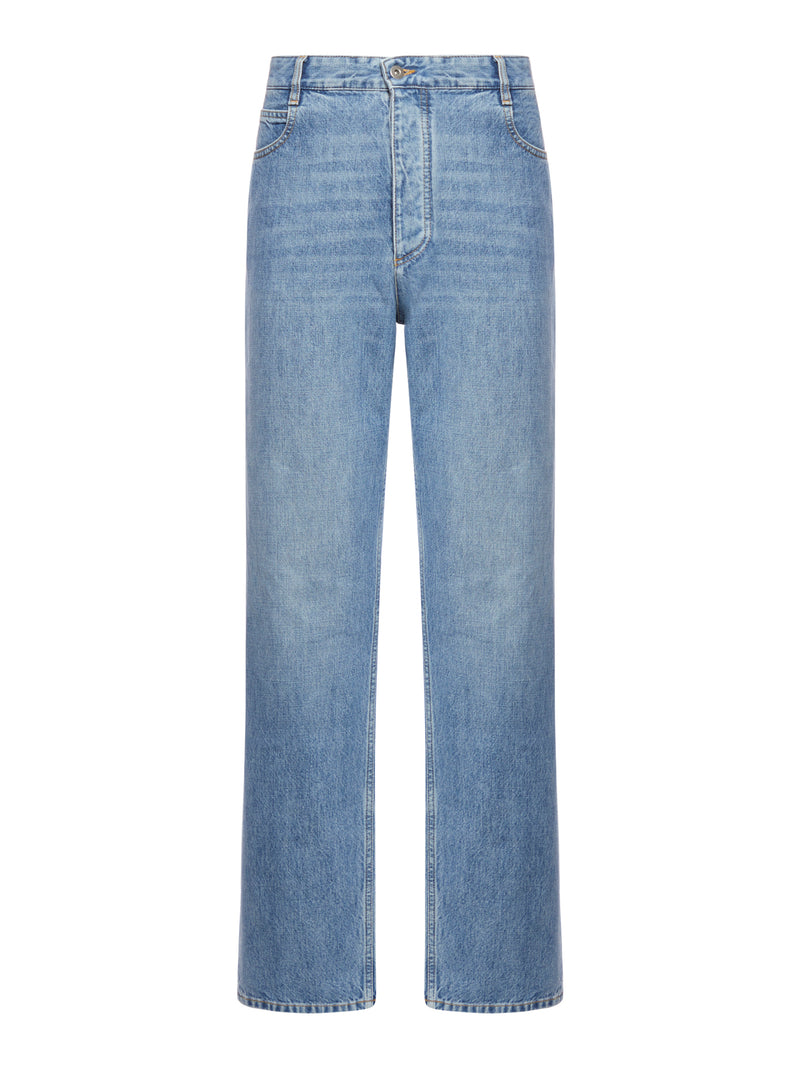 Wide leg jeans in Indigo vintage wash denim