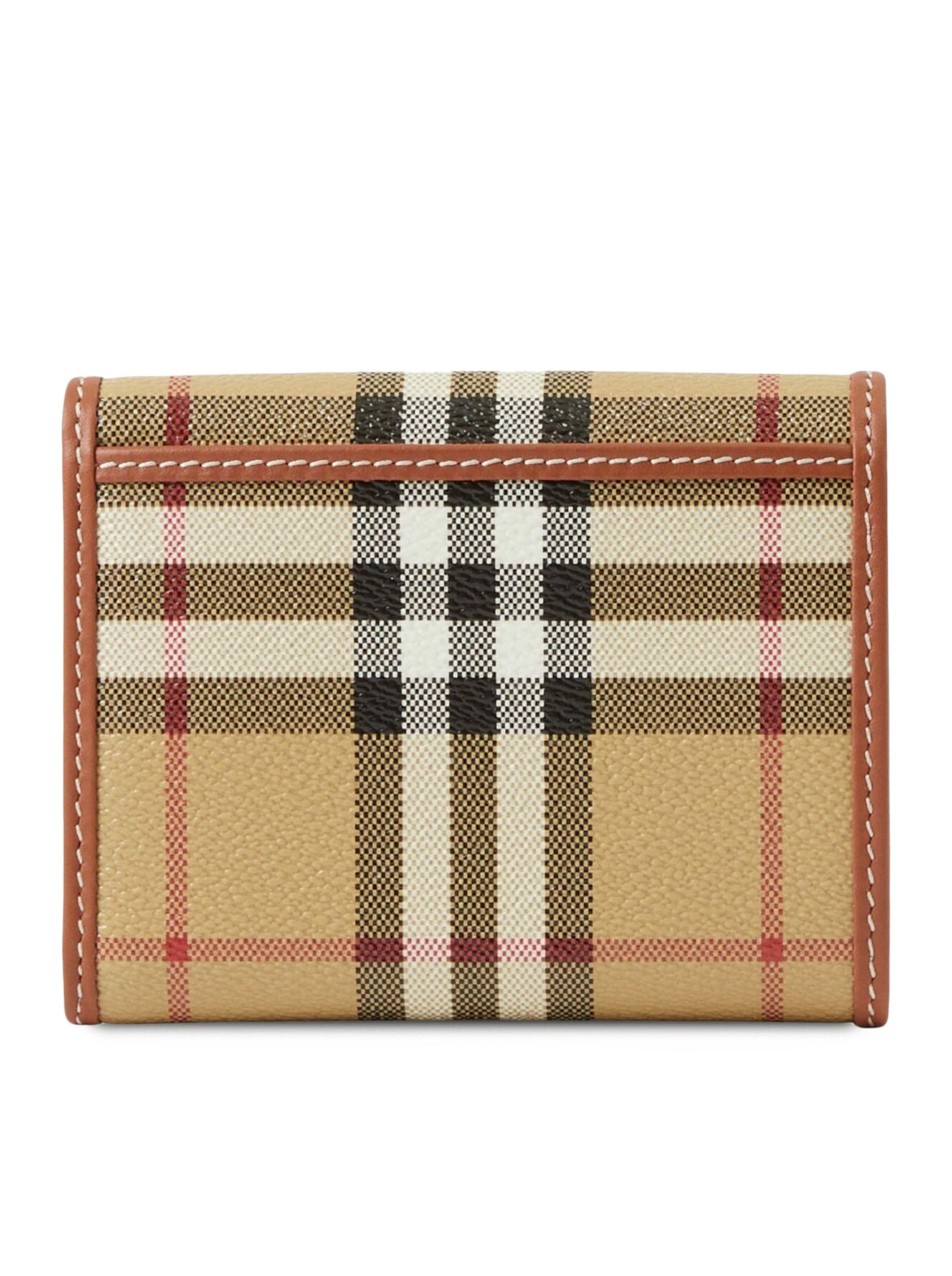 Small checked leather wallet
