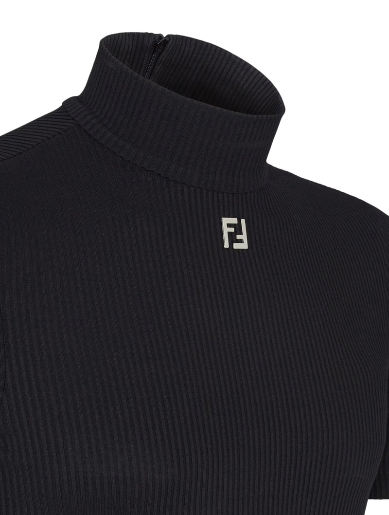 Black cotton turtleneck