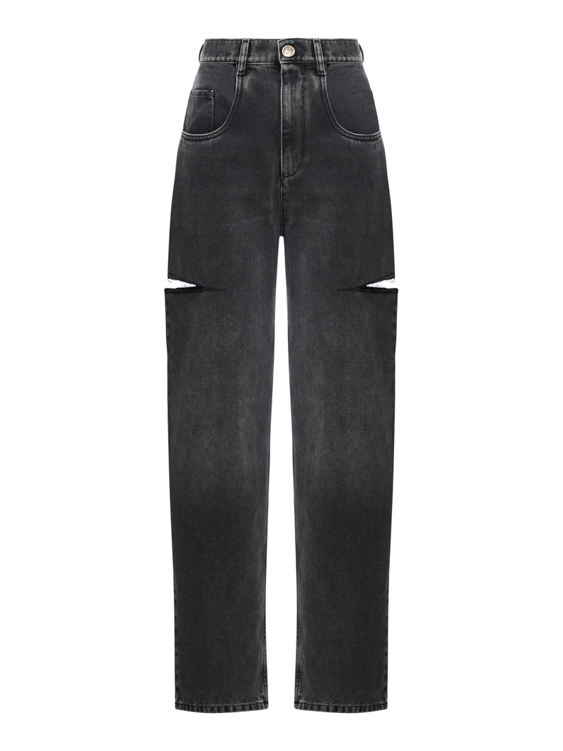 high-rise tapered jeans