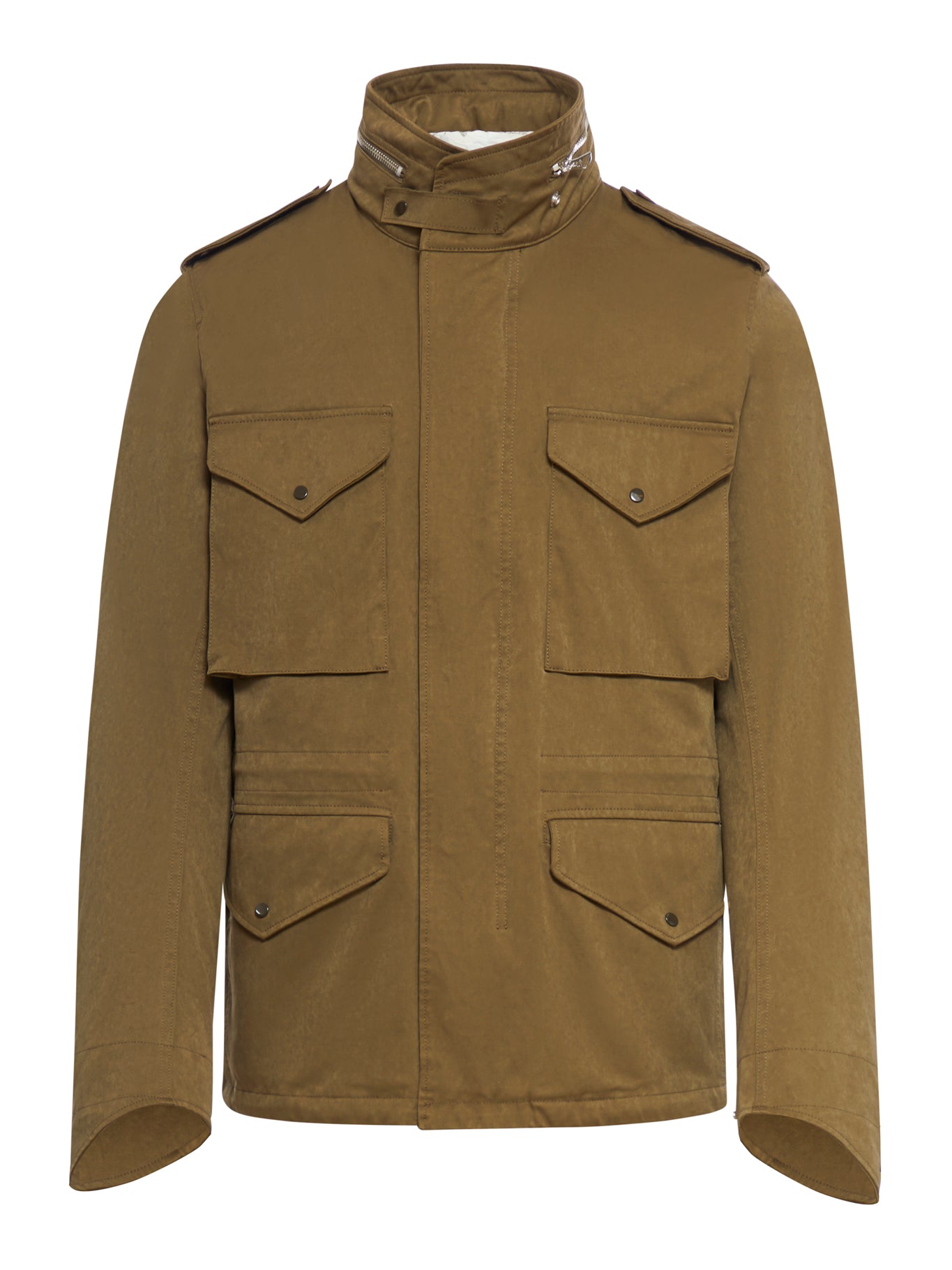 multiple flap-pocket military jacket