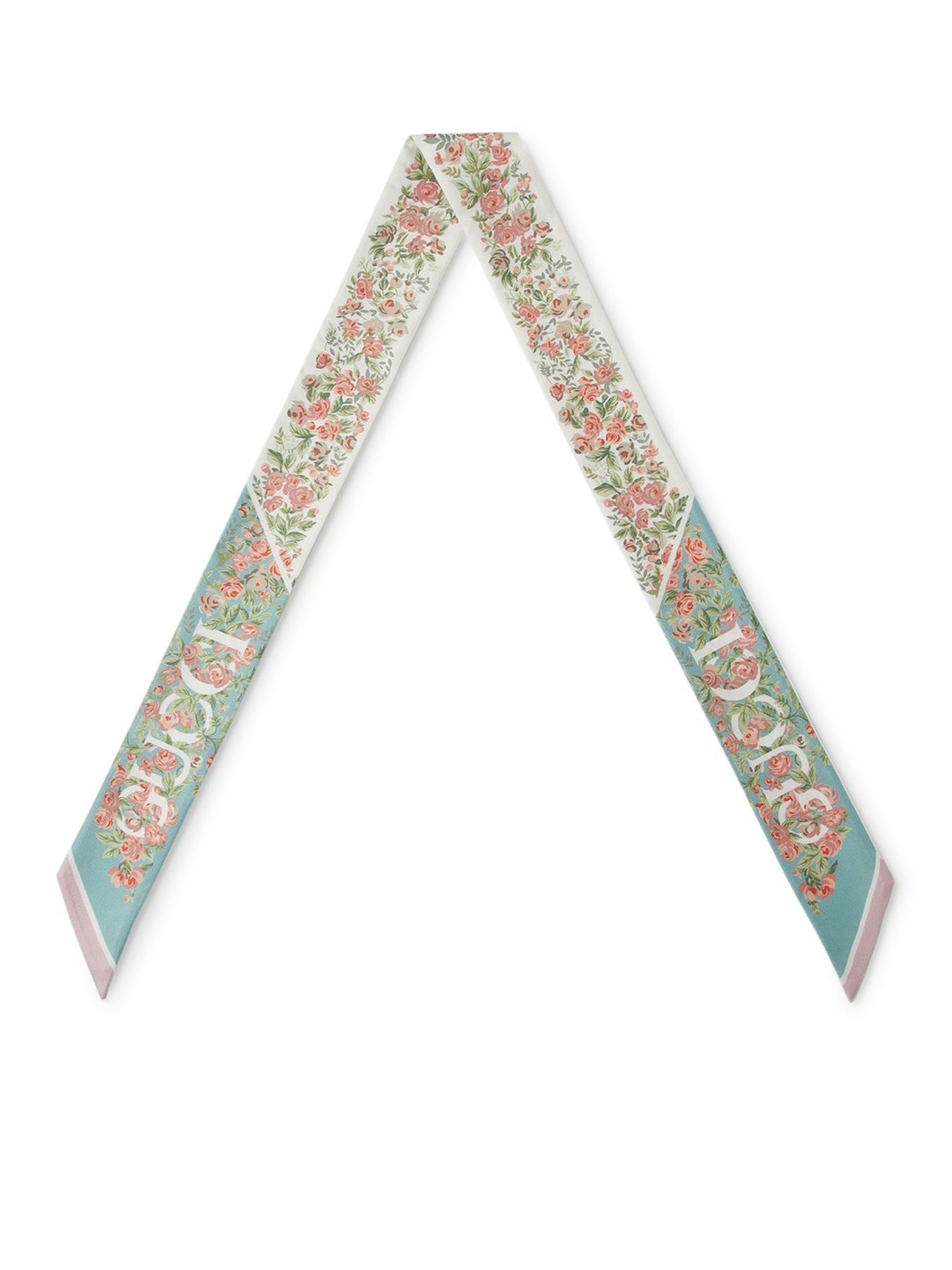 SILK BOW WITH FLORAL GUCCI PRINT